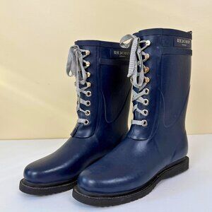 Ilse Jacobsen Tall Lace-Up Rain Boots | Size 42 EU (US 11)